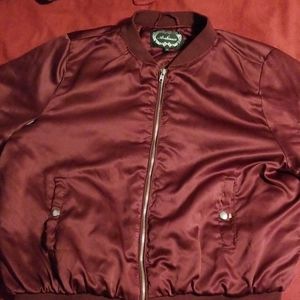 Dark red bomber jacket